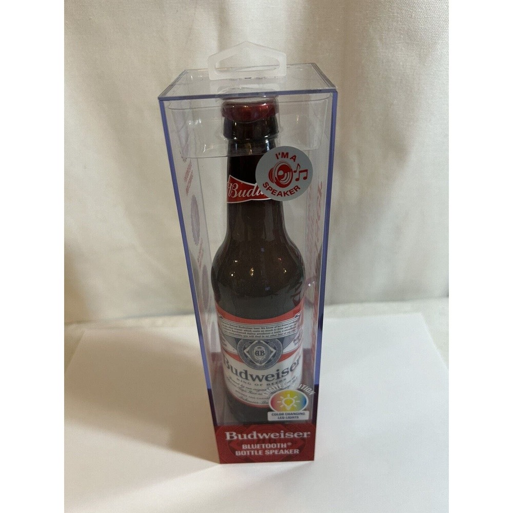 Limited Edition Budweiser BLUETOOTH BOTTLE SPEAKER Color Changing LED Lights!